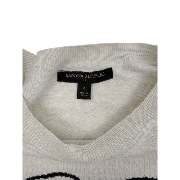 Banana Republic Intarsia Sleeping Puppies Dog Cotton Sweater Preppy Small READ - Picture 2 of 12